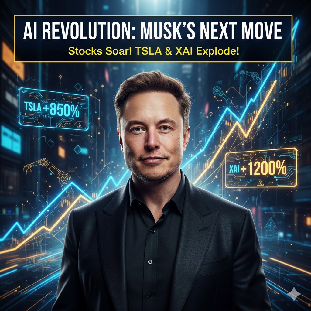 Elon Musk discussing top AI stocks NVIDIA and Alphabet.